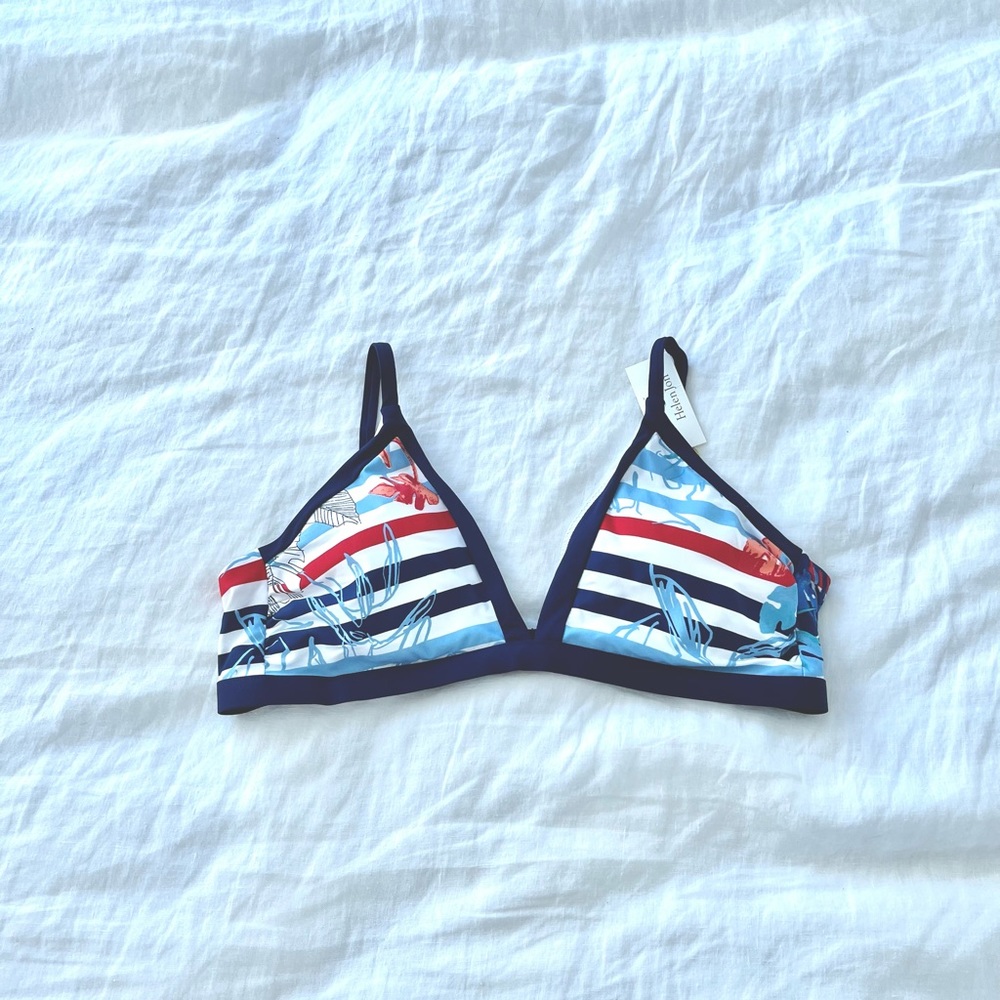 NWT Helen Jon Banded bralette-corona del mar swim top size L